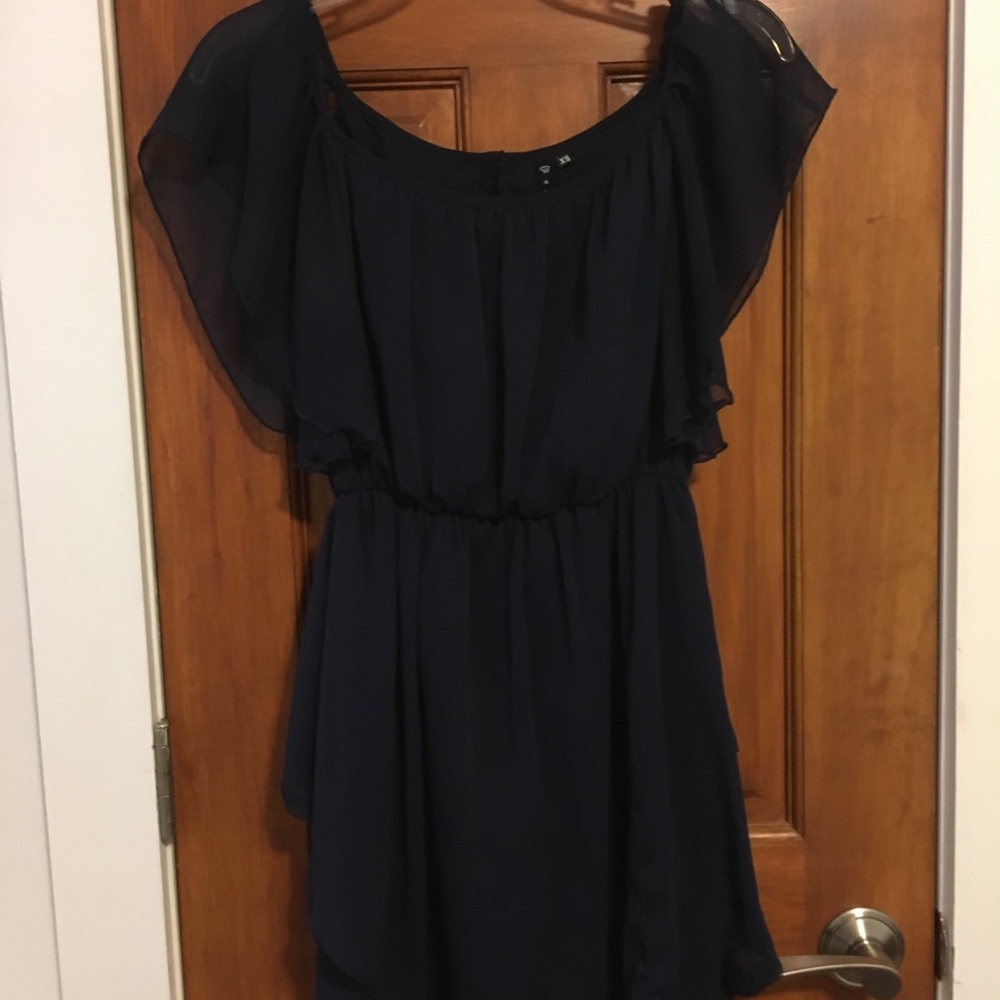 Navy blue dress perfect for work or formal events